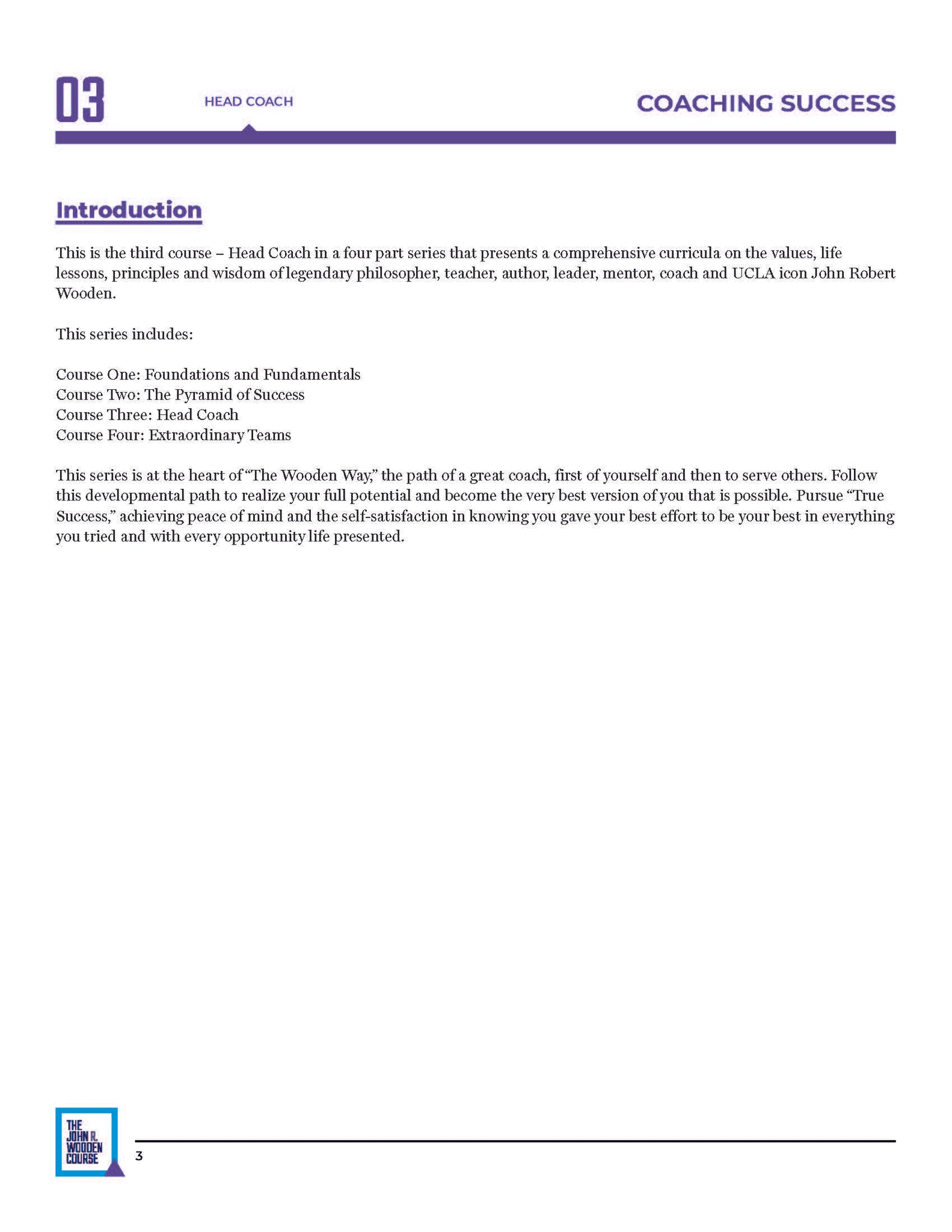 John Wooden's Coaching Course - Head Coach-Self Study