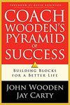 The book cover for Coach Wooden's Pyramid of Success by John Wooden and Jay Carty