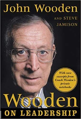 The book cover for Wooden on Leadership by John Wooden and Steve Jamison